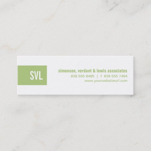 Green Monogram Strip Business Card Templates