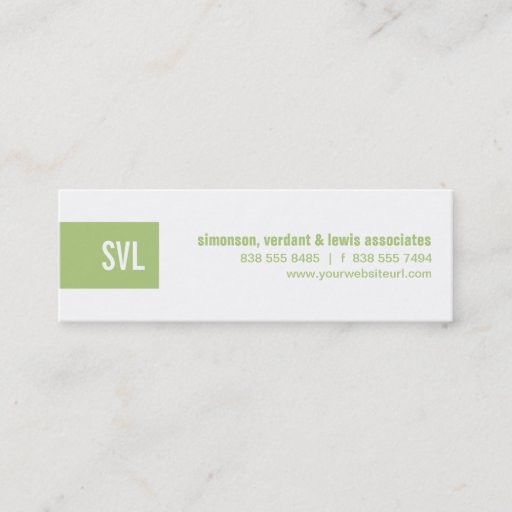 Customizable Green Monogram Strip Business Card Templates