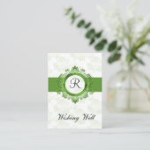 green monogram wishing well cards (Standing Front)