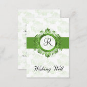 green monogram wishing well cards (Front/Back)