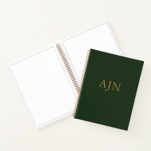 Green Monogrammed Art Sketchbook Notebook Gift