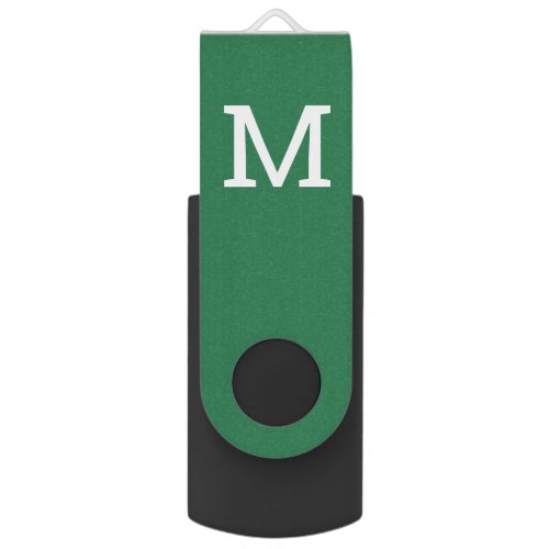 Green Monogrammed Initial Flash Drive