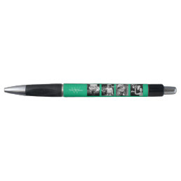 Green Monogrammed Photo Collage Pen