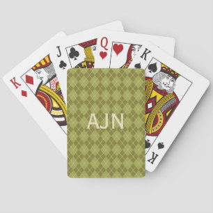 Green Monogrammed Playing Cards