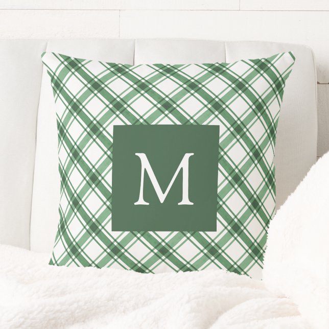 Green Monogrammed Throw Pillow (Green Monogrammed Throw Pillow
)