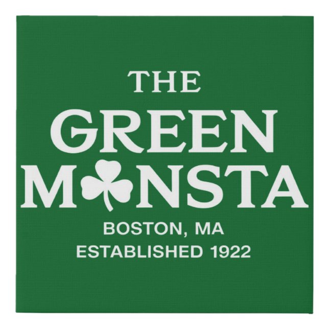 Green Monsta Boston Green Monstah Baseball Gift  Faux Canvas Print (Front)
