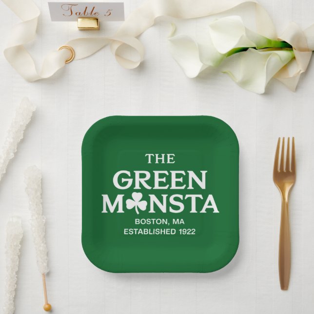 Green Monsta Boston Green Monstah Baseball Gift  Paper Plates (Wedding)