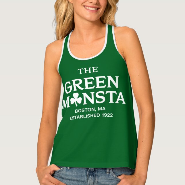 Green Monsta Boston Green Monstah Baseball Gift  Tank Top (Front)
