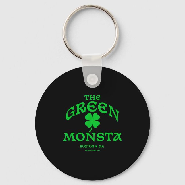 Green Monsta Funny Boston M New England Srts Gift  Keychain (Front)