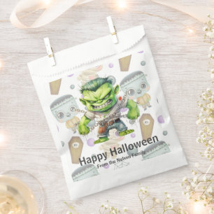 Green Monster Casket Mummy Happy Halloween Favor Bag