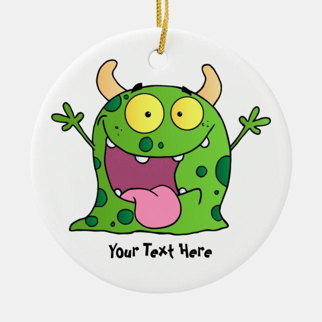 Green Monster (customizable) Ceramic Ornament (Front)