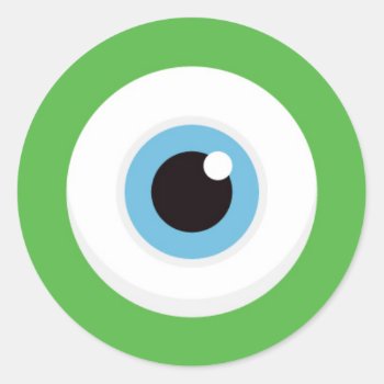 Green Monster Eye Stickers by BrightAndBreezy at Zazzle