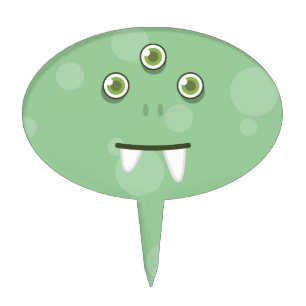 Green Monster Face Cake Topper