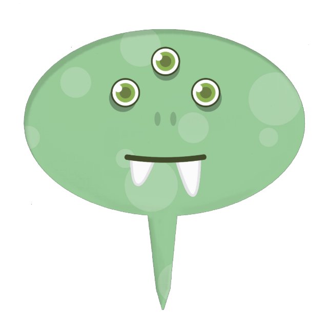 Green Monster Face Cake Topper (Front)