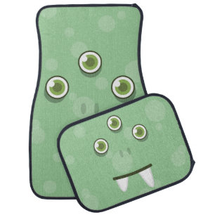 Green Monster Face Car Mats