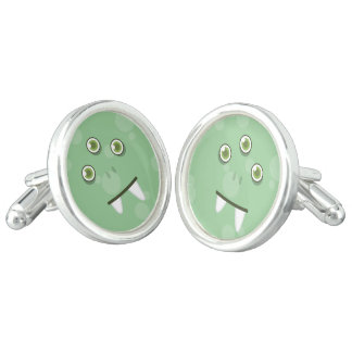 Green Monster Face Cuff Links