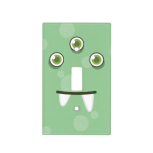 Green Monster Face Light Switch Cover