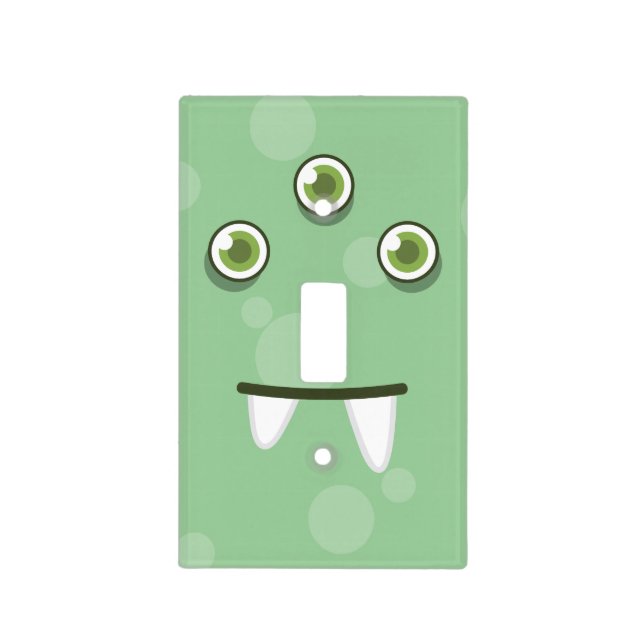 Green Monster Face Light Switch Cover (Front)