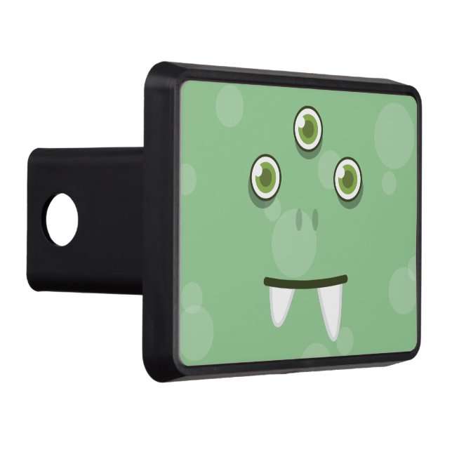 Green Monster Face Trailer Hitch Cover (Right)