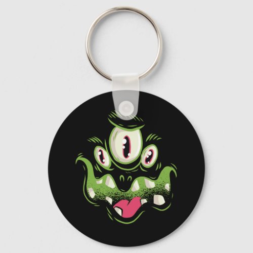 Green Monster Ghost Face Halloween Costume Keychain