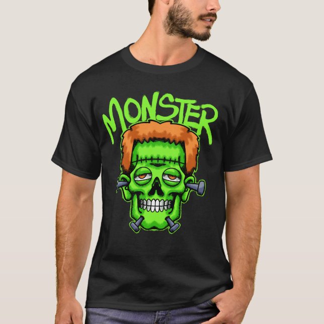 Green Monster Head streetwear T-Shirt (Front)