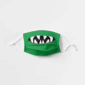 Green Monster Mouth Kids' Cloth Face Mask (Front, Unfolded)