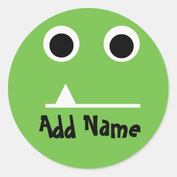 Green Monster Personalized Gift Sticker by jgh96sbc at Zazzle