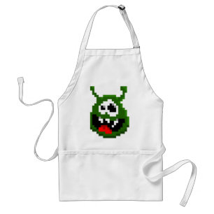 Green Monster - Pixel Art Adult Apron
