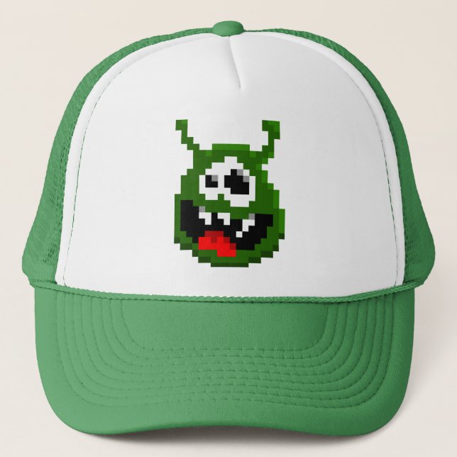Green Monster - Pixel Art Trucker Hat (Front)