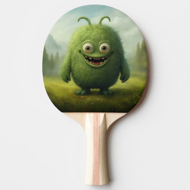 "Green Monster Themed Ping Pong Paddle" Paddle (Front)