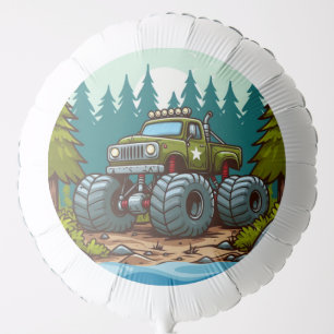 Green Monster Truck in the forest Balloon
