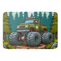 Green Monster Truck in the forest