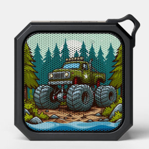 Green Monster Truck in the forest Bluetooth Speaker