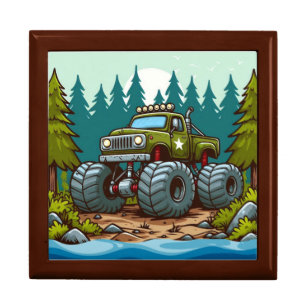 Green Monster Truck in the forest Gift Box