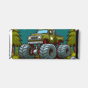 Green Monster Truck in the forest Hershey Bar Favors
