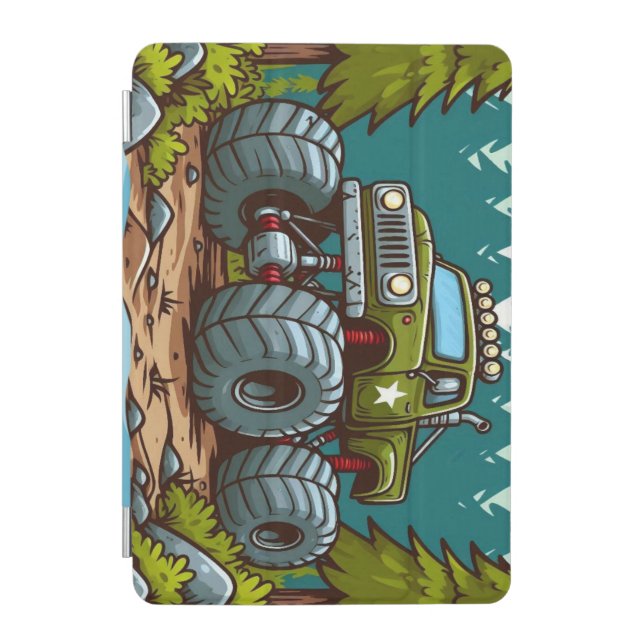 Green Monster Truck in the forest iPad Mini Cover (Front)