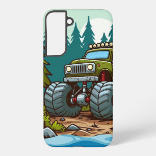 Green Monster Truck in the forest Samsung Galaxy S22+ Case