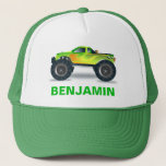 Green Monster Truck Kids Trucker Hat<br><div class="desc">Cool monster truck theme hat.</div>