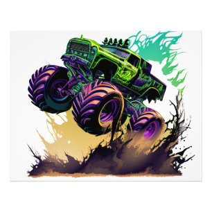 Green Monster Truck Photo Print