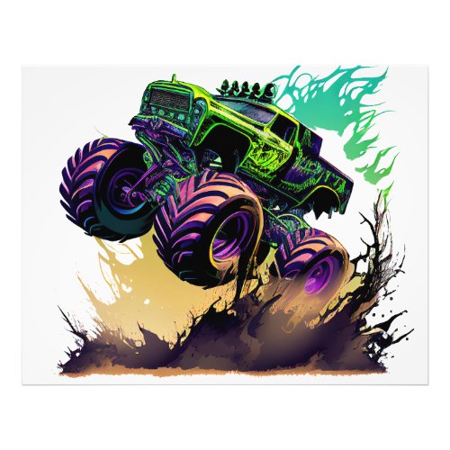 Green Monster Truck Photo Print