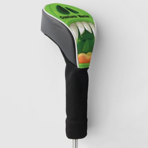 Green Monster with Big Teeth Golf Head Cover