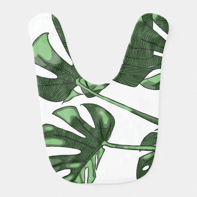 Green Monstera Baby bib (Front)