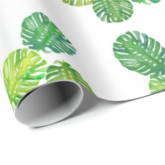 Green Monstera Jungle Gift Wrapping Paper