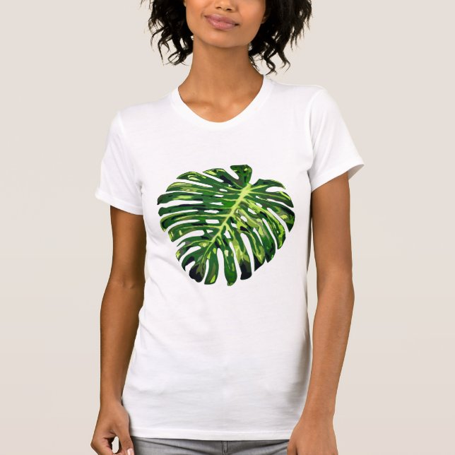 Green Monstera Leaf T-Shirt (Front)