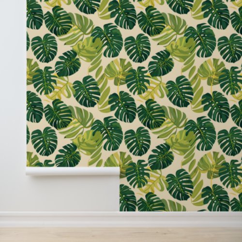 Green Monstera Summer Tropical Wallpaper