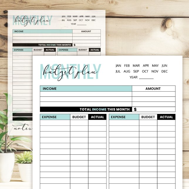 Green Monthly Budget Plan of Income and Expenses Notepad (Creator Uploaded)