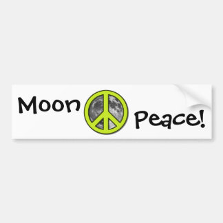 Green Moon Peace Sign Bumper Sticker