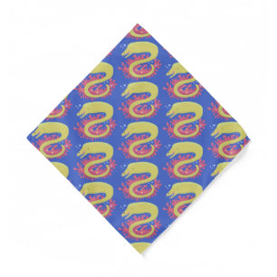 Green moray eel funny cartoon illustration  bandana