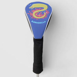 Green moray eel funny cartoon illustration golf head cover