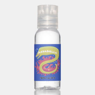 Green moray eel funny cartoon illustration hand sanitizer